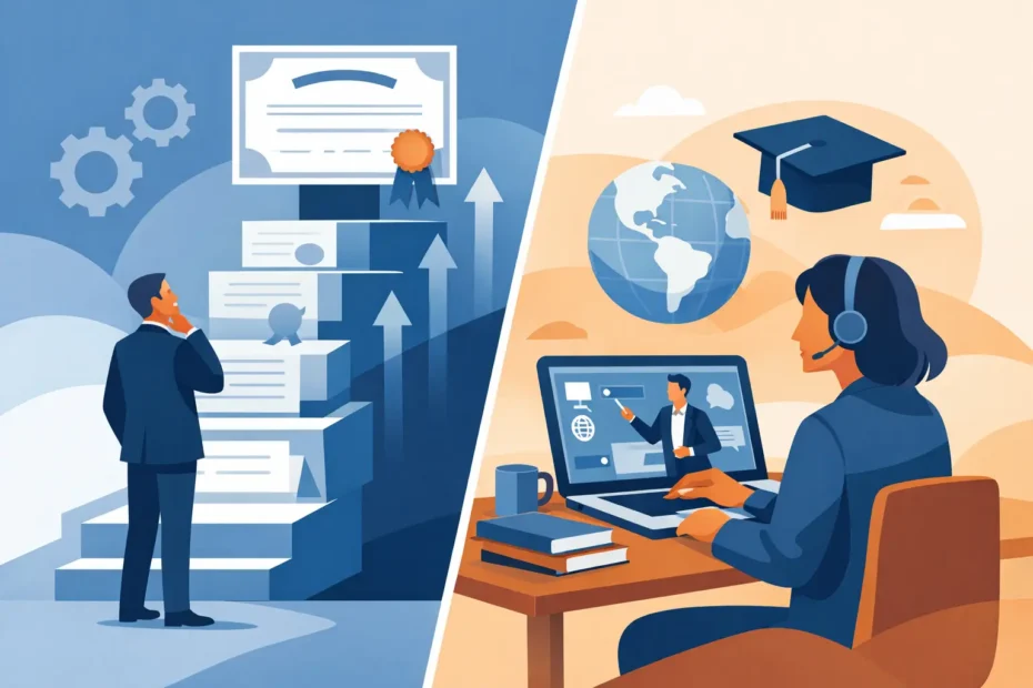 VAE versus Online Degree for Experienced Leaders